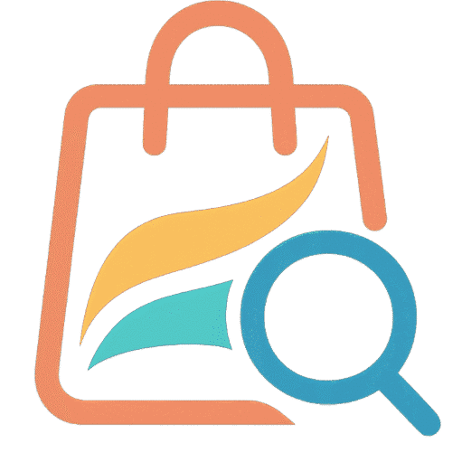 Sacola com lupa - Marca/logo do site